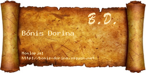Bónis Dorina névjegykártya
